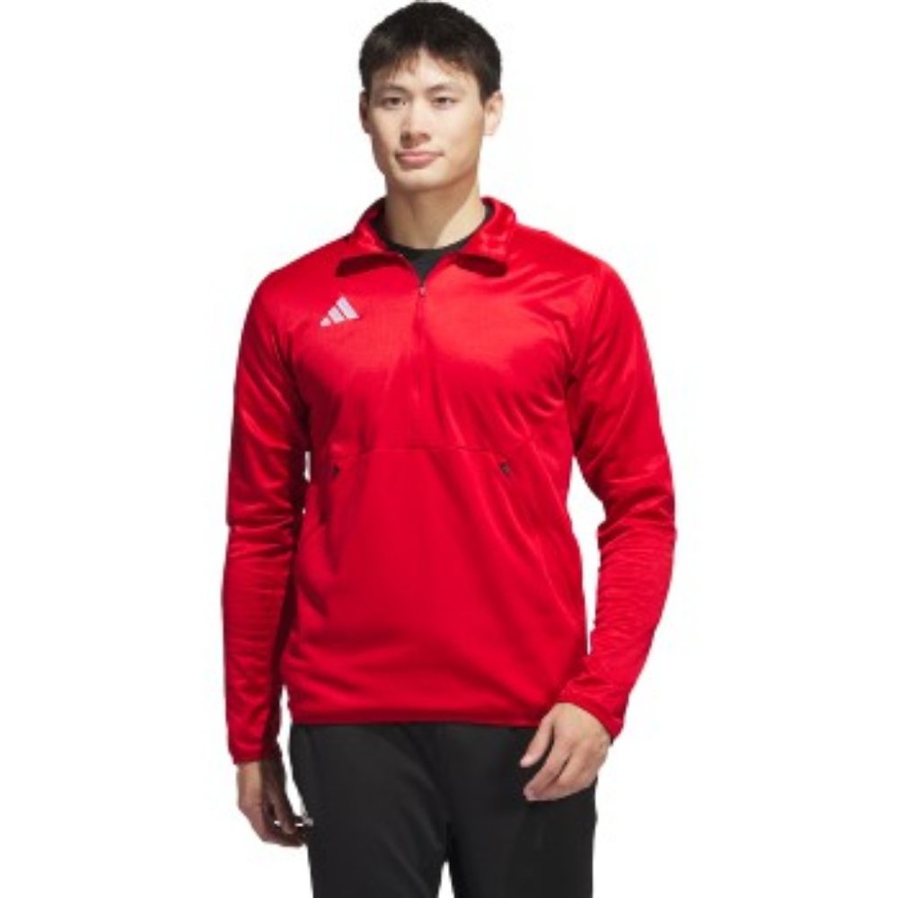 ADIDAS MENS SIDELINE KNIT 1/4 ZIP